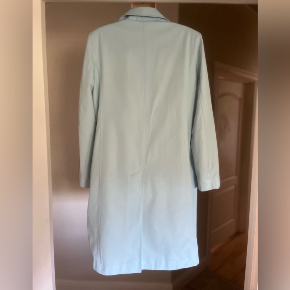 Jones New York Light Powder Blue Trench Coat, Size M - Picture 5 of 10